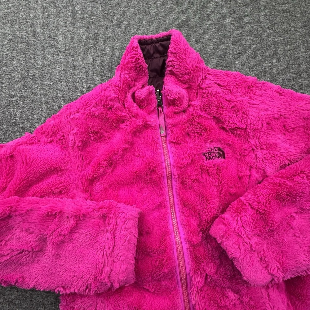North Face‎ Girls Reversible Pink Purple Jacket Sz L Large 14/16 CN01 TB5M